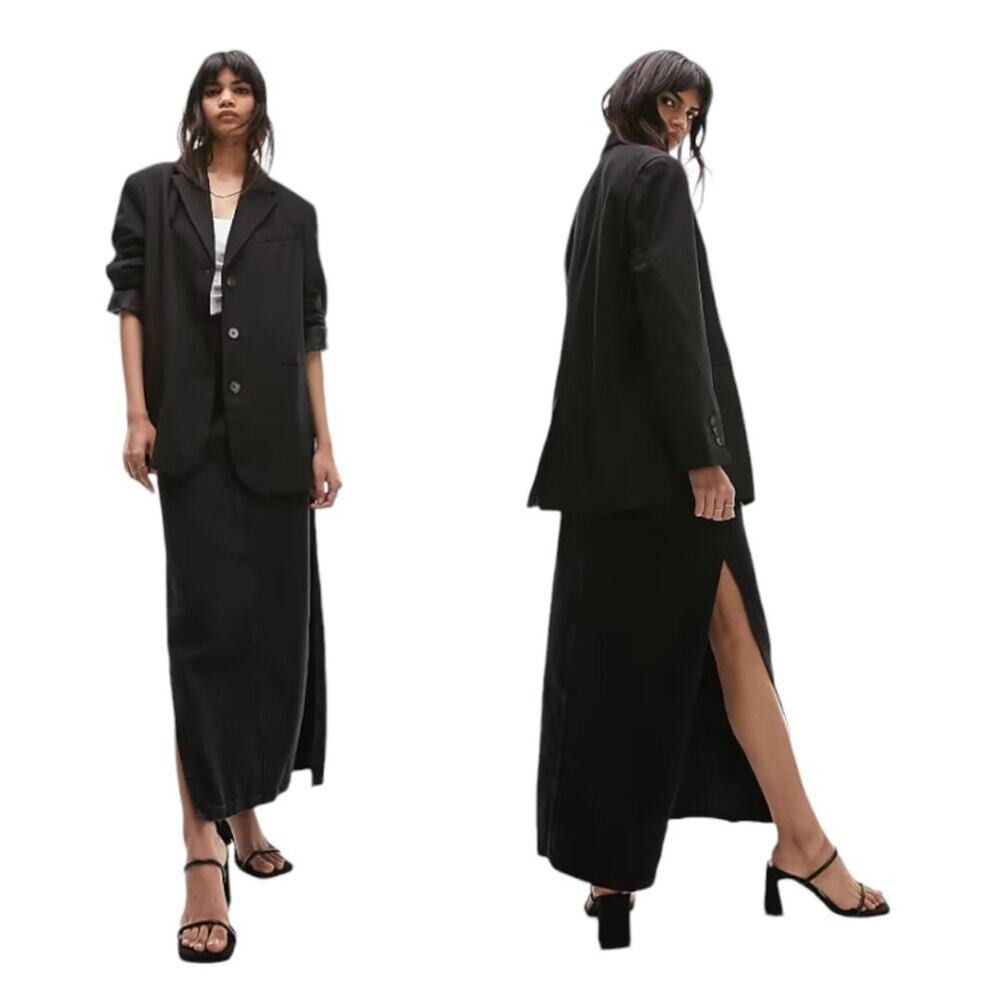 TopShop Oversized Three Button Blazer Black Size 6 NWOT $110 MSRP